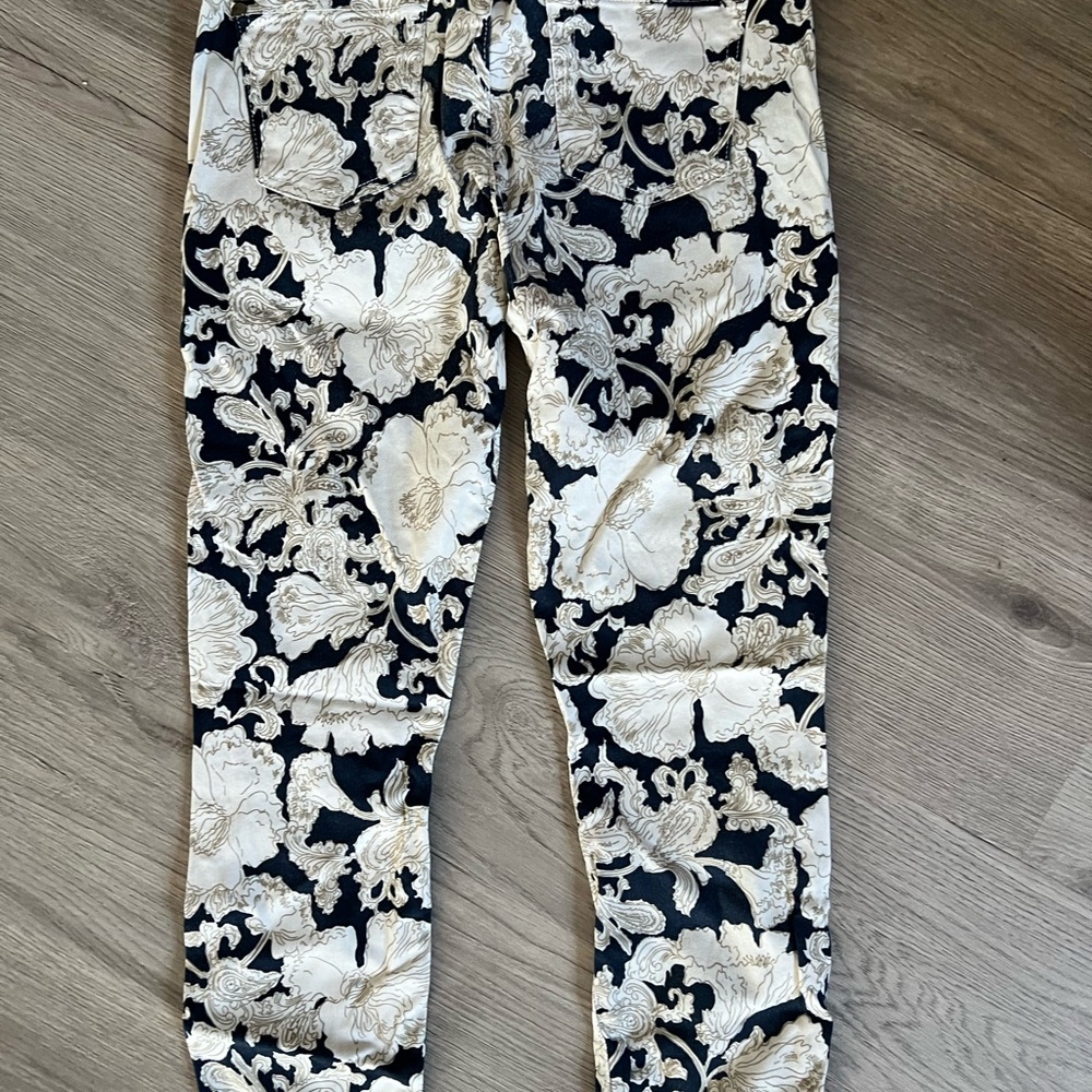 Floral Navy and White Women's Seven Jeans